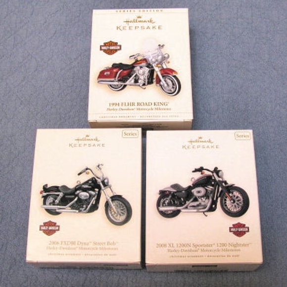 HARLEY-HALLMARK-COMPLETE SET 19 BIKE ORNAMENTS 1999-2017-EXCELLENT CONDITION! - Picture 3 of 11